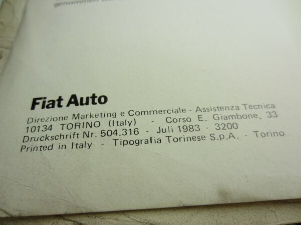 Manuale di officina Fiat Regata - tedesco - immagine 5