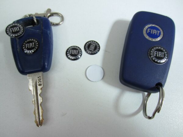 Fiat logo sleutel ZWART Stilo Punto II 500 Grande Punto 2 st. 14mm - Afbeelding 3