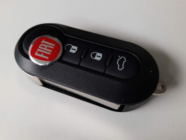 Fiat logo sleutel ROOD Punto EVO + Tipo 2 + 500X ALUMINIUM 2 st. 15mm - Afbeelding 3