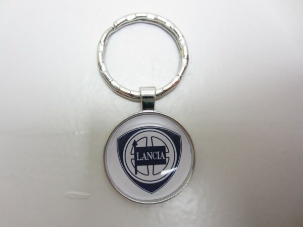 Sleutelhanger Lancia metaal glad rond wit -NIEUW- - Afbeelding 3