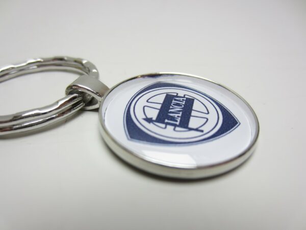 Sleutelhanger Lancia metaal glad rond wit -NIEUW- - Afbeelding 4