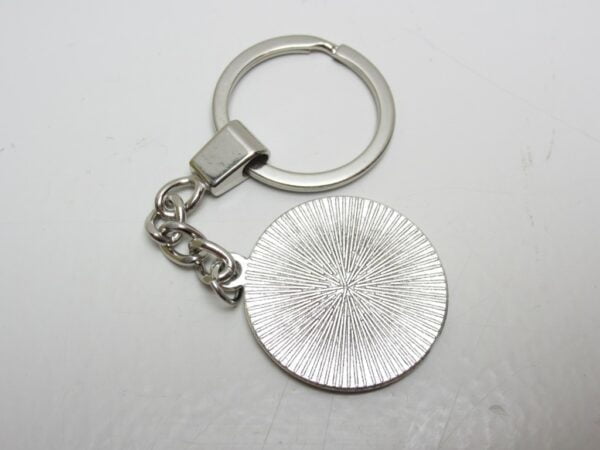 Sleutelhanger Lancia metaal ribbel rond wit -NIEUW- - Afbeelding 3
