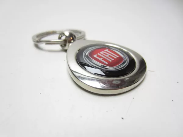 Sleutelhanger Fiat rood logo chroom - Afbeelding 2