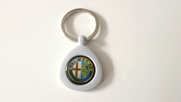 Sleutelhanger Alfa Romeo logo metaal lichtgrijs - Afbeelding 2