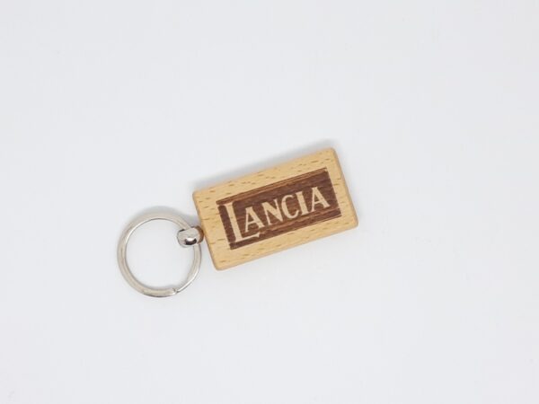Sleutelhanger Hout gravure Lancia logo '70